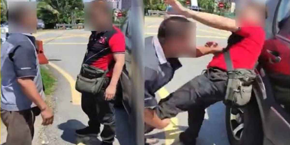 Video dua lelaki bergaduh tepi jalan, netizen 'kagum' teknik kungfu digunakan